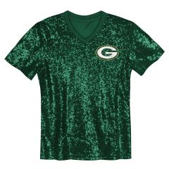 Packers Pre-School Girls Wordmark Sequin Top