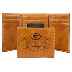 Shareholder Laser Engraved Leather Tri-Fold Wallet
