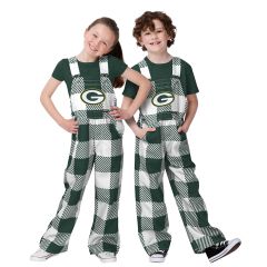 Packers FOCO Toddler Plaid Overalls