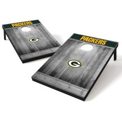 Packers Rustic Gray Cornhole Bag Toss Set