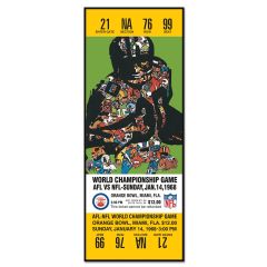 Packers Super Bowl II Ticket Replica Wood Sign