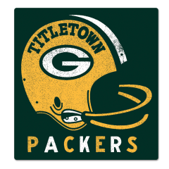 Packers Titletown Helmet Wood Sign