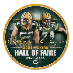 Packers HOF 2024 Wincraft Dual Round Wood Sign