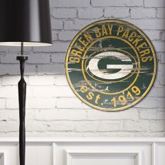 Packers Established Date Round Wood Sign