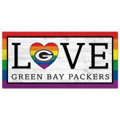 Packers Love Pride Wood Sign