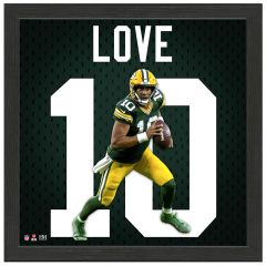 Packers #10 Jordan Love Impact Jersey Framed Photo
