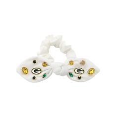 Packers Brianna Cannon White Logo Bow Scrunchie