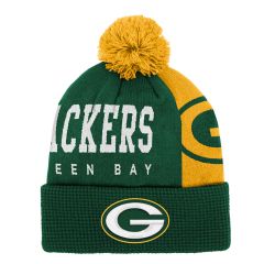 Packers Youth Trend Cuffed Knit Pom Hat