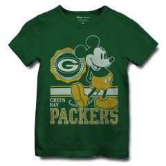 Packers Junk Food Kids Mickey Mouse Crest T-Shirt