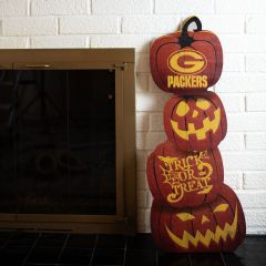 Packers Pumpkin Stacked Wooden Leaner