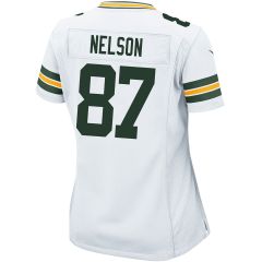 #87 Jordy Nelson Nike Womens Away Game Jersey
