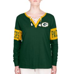 Packers New Era Womens Athleisure Lace-Up T-Shirt