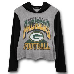 Packers Junk Food Womens Block Cropped Hoodie