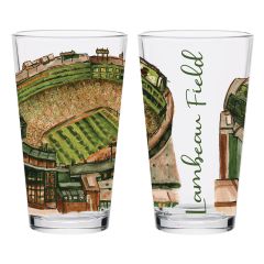 Lambeau Field Watercolor Pint Glass