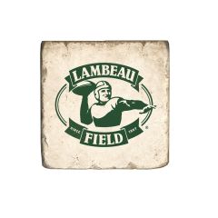 Lambeau Field Logo Tumbled Marble Tile Coaster