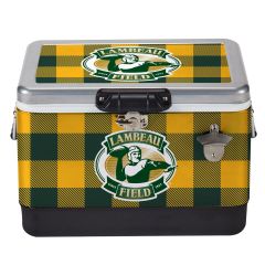 Lambeau Field Plaid Metal Cooler