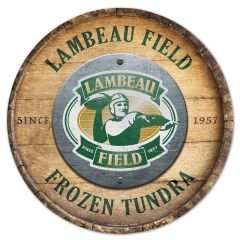 Lambeau Field Logo Round Wood Sign