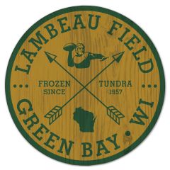 Lambeau Field Explorer Round Wood Sign