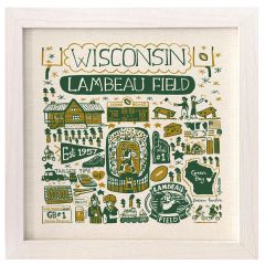Lambeau Field Julia Gash Wood Framed Print