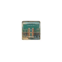 Lambeau Field Facade Tumbled Marble Tile Magnet