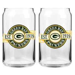 Packers Banner 2-Pack Glass Can Set