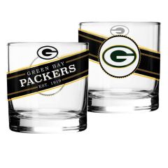 Packers Black Label 2-Pack Rocks Glass Set