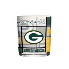 Packers Quilted Stained Glass Rocks Glass