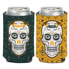 Packers Sugar Skull Can Cooler