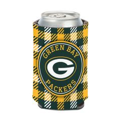 Packers Wincraft Plaid Circle Can Cooler