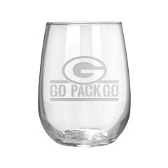 Packers Go Pack Go Stemless Wine Glass