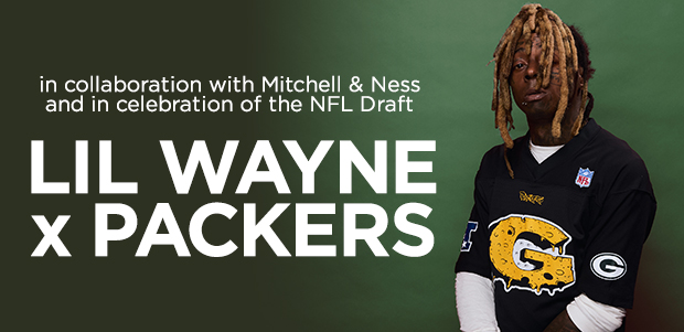 in Collaboration with Mitchell & Ness and in celebration of the NFL Draft LIL WAYNE x PACKERS